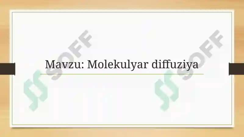 Molekulyar diffuziya 2