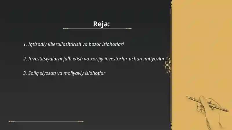 Investitsiyalarni jalb etish va xorijiy investorlar uchun imtiyozlar 2