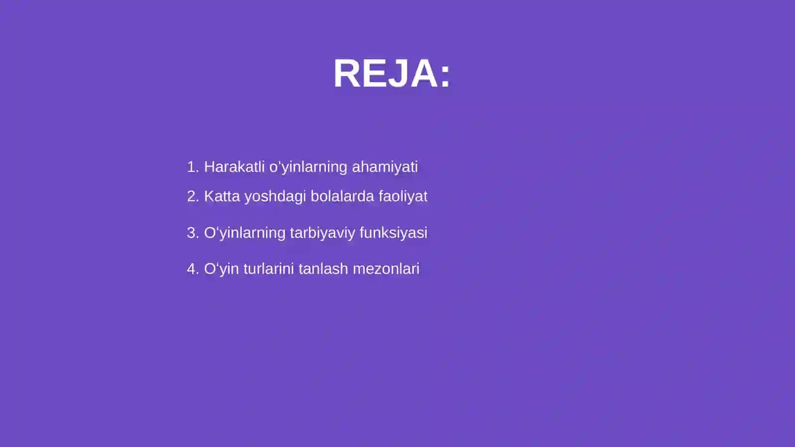 Harakatli oʻyinlarni o'rgatish 2