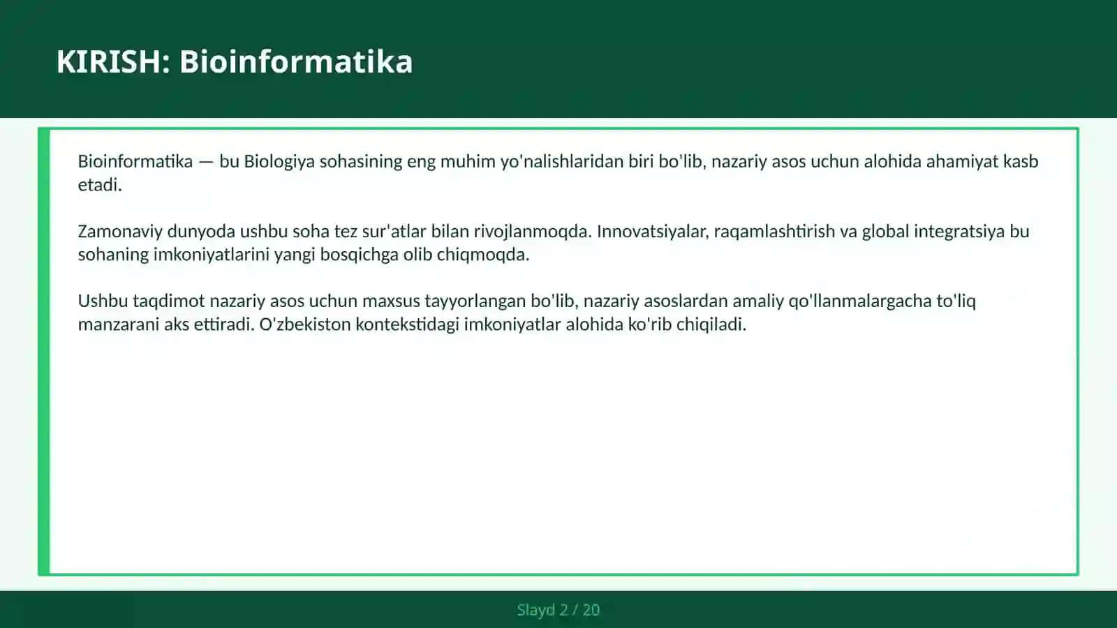 BIOINFORMATIKA 2