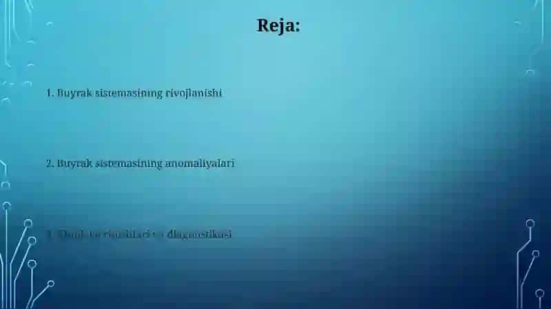 Siydik ajratish tizimi rivojlanishi va uning anomaliyalari 2