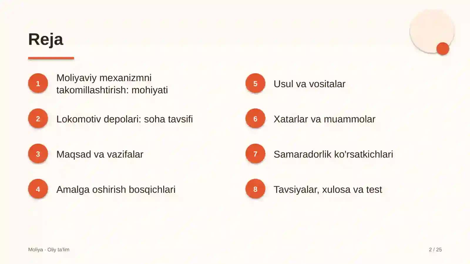 Lokomotiv depolarida moliyaviy mexanizmni takomillashtirish 2