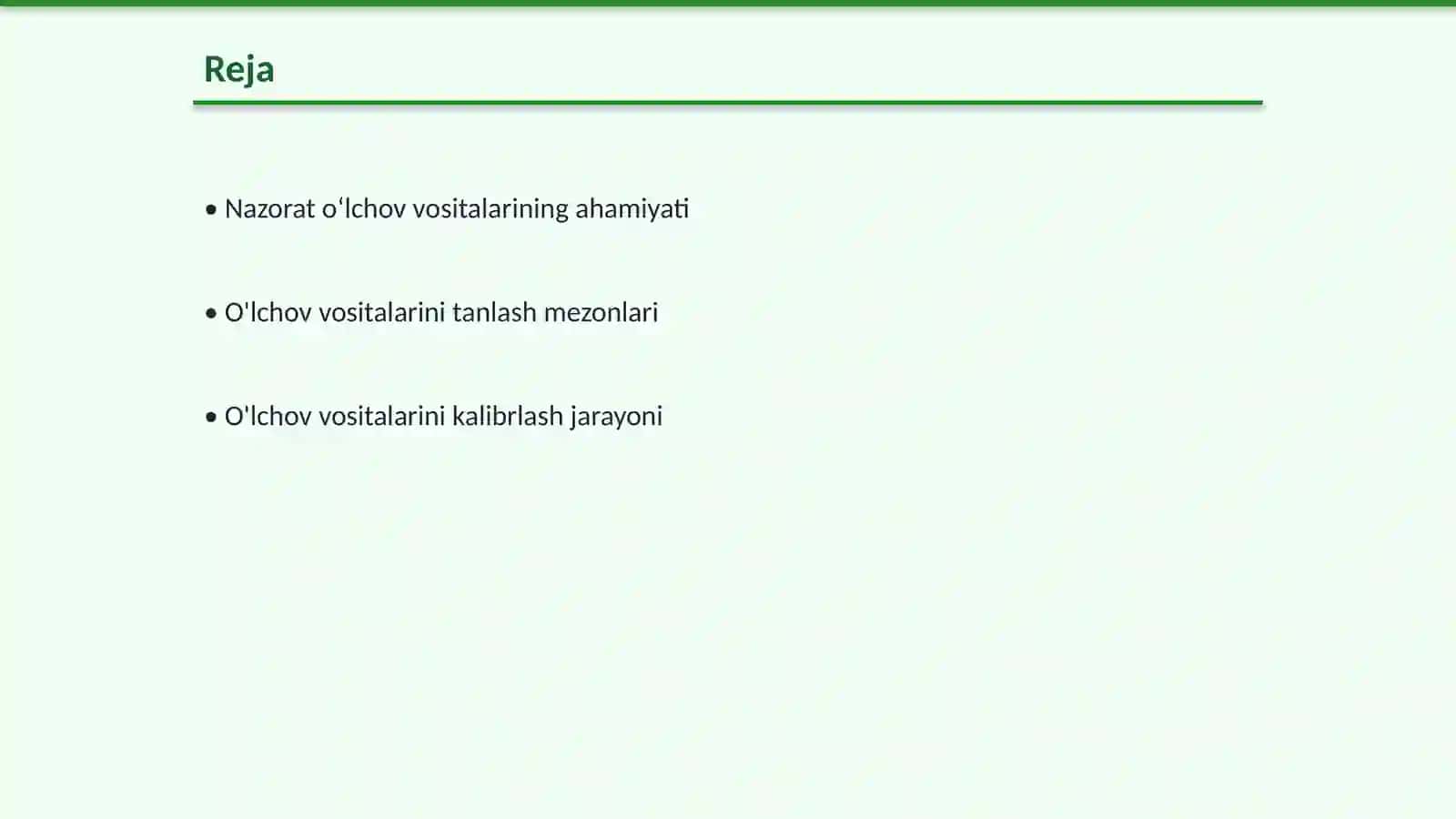 Nazorat oʻlchov vositalarini boshqarish jarayoni pratseduralari 2