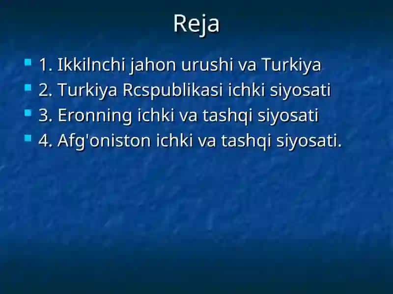 1918-1939 yillarda Turkiya. Eron. Afg'oniston 2