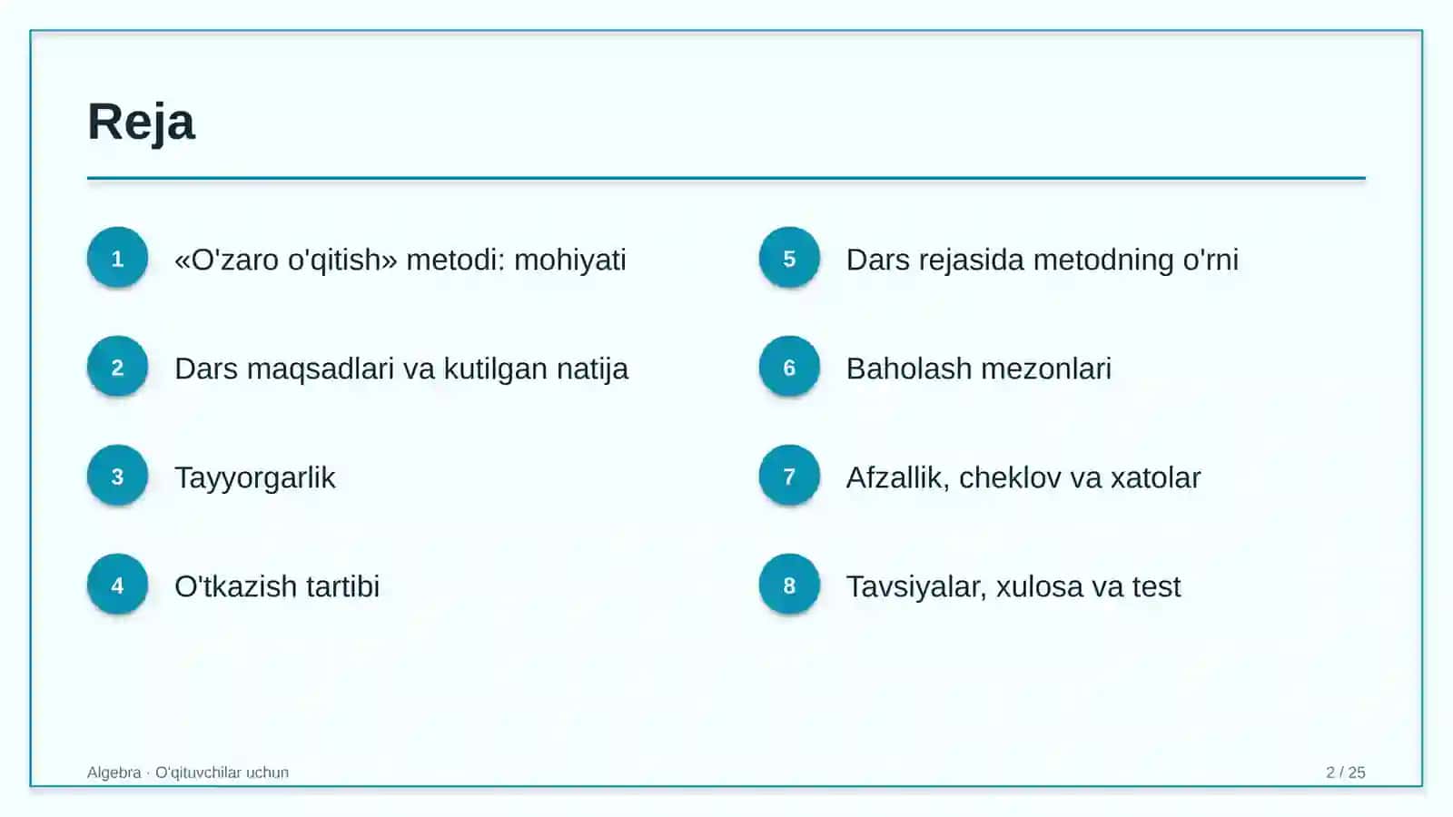 algebra darslarida o'zaro o'qitish metodidan foydalanish 3400 2