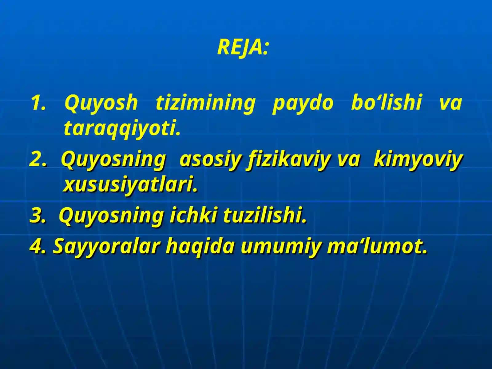 QUYOSH TIZIMI (SISTEMASI) 2