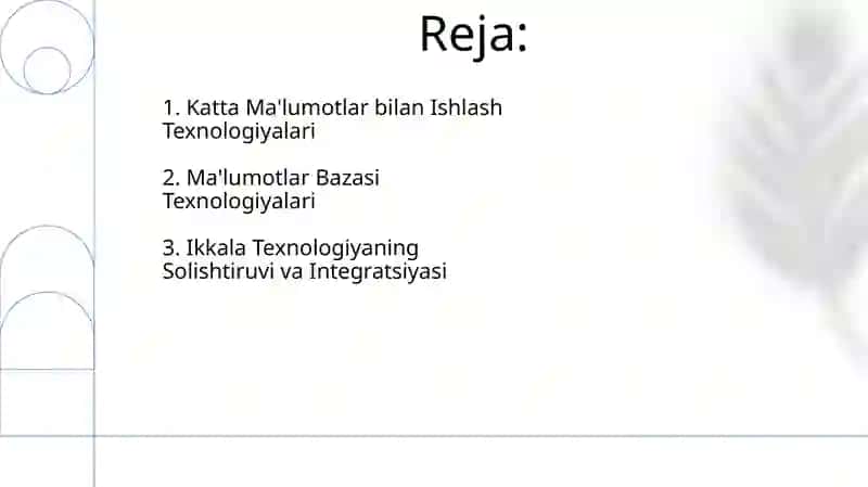 Katta Ma'lumotlar bilan Ishlash Texnologiyalari 2