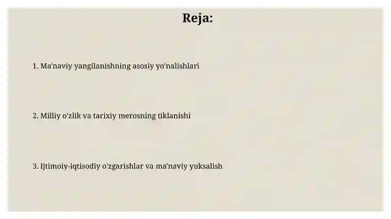 Ma'naviy yangilanishning asosiy yo'nalishlari 2