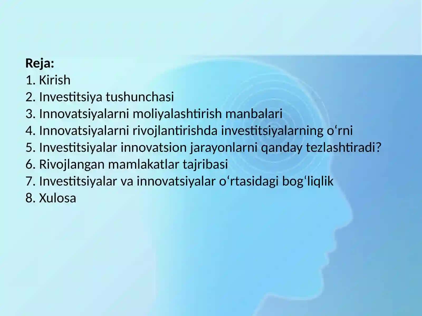 Innovatsiyalarni rivojlantirish va investitsiyalarning o‘rni va ahamiyati 2