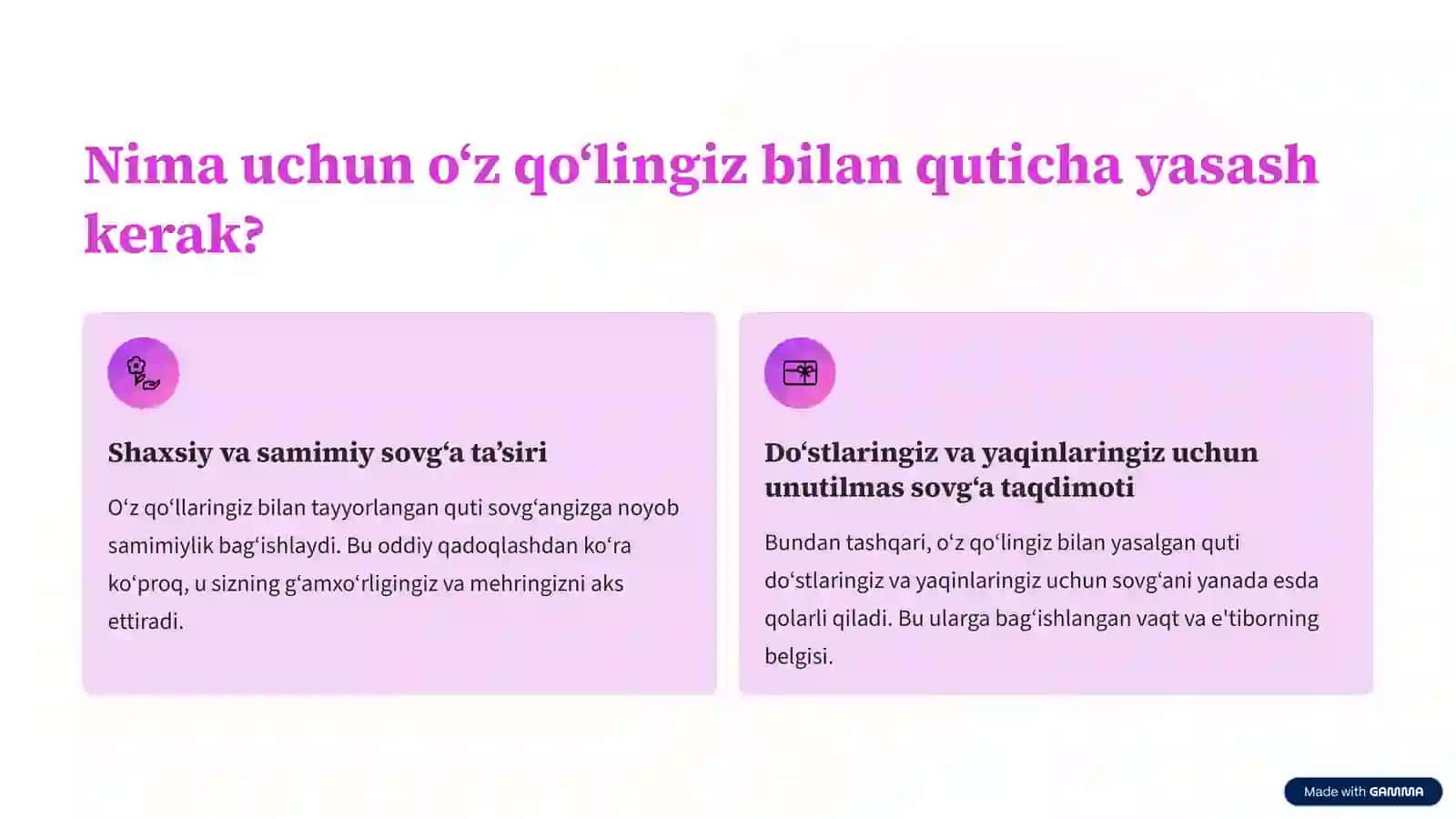 Sovg‘a uchun Quticha Yasash: Oddiydan Mukammalgacha 2