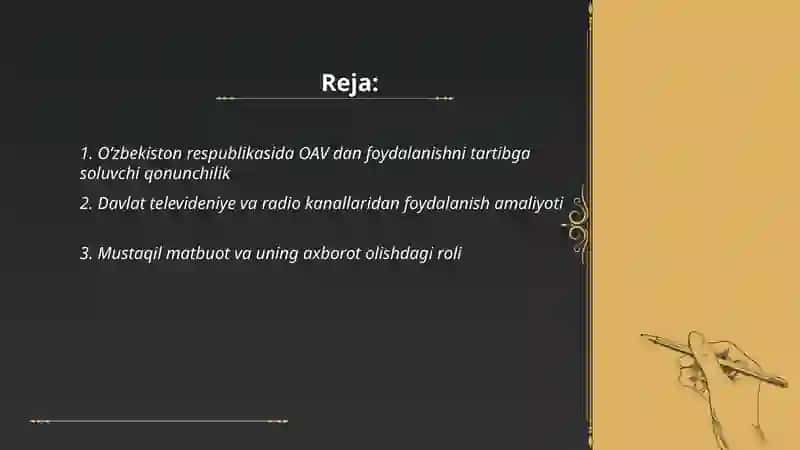 Oʻzbekiston respublikasida ommaviy axborot vositalaridan foydalanish 2