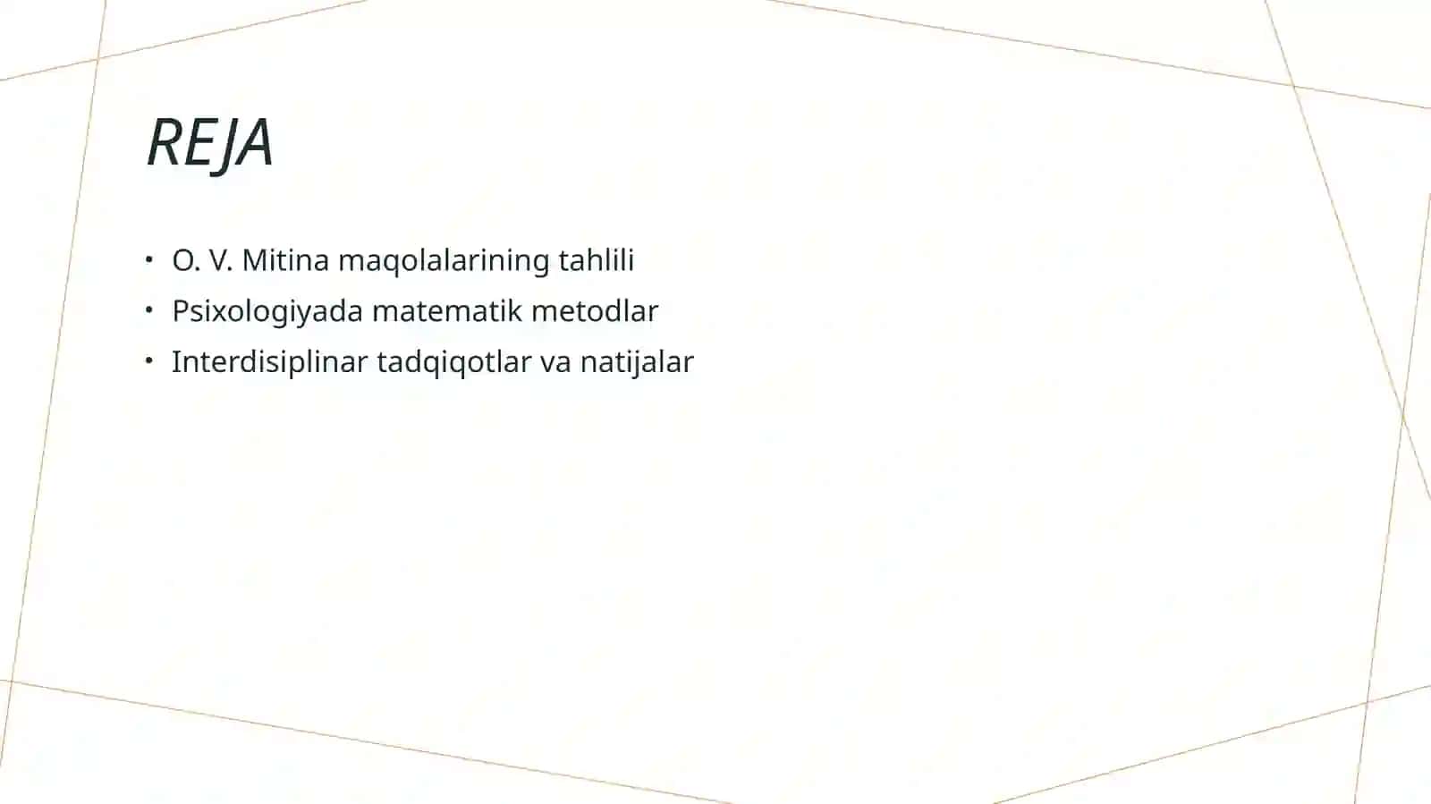 Psixologiyada matematik metodni qóllash bóyicha O. V. Mitina tomonidan chop etilgan maqolalarning psixologik tahlili. 2
