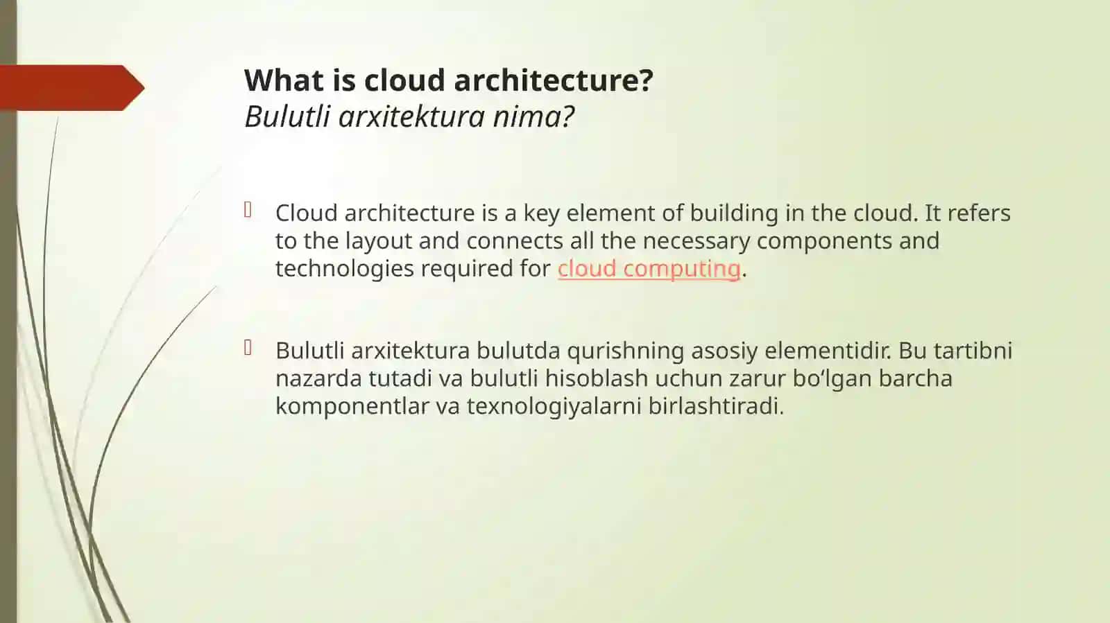 Architectural styles for cloud applications 2