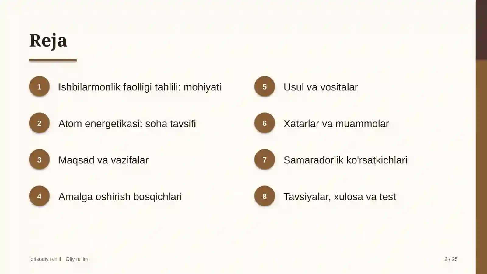 Atom energetikasida ishbilarmonlik faolligi tahlili 2