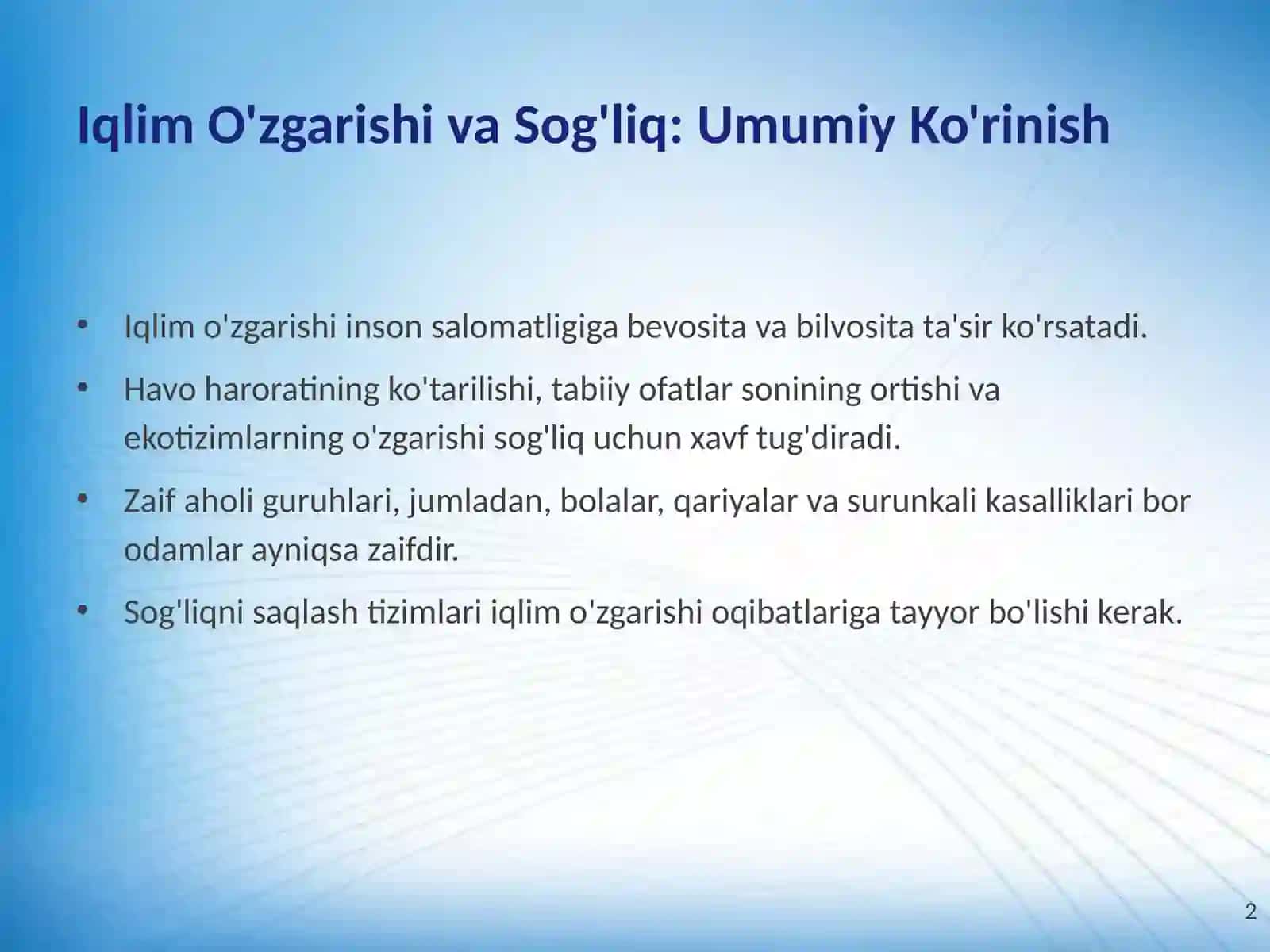 Iqlim O'zgarishining Tibbiy Oqibatlari: Global Sog'liqqa Tahdid 2