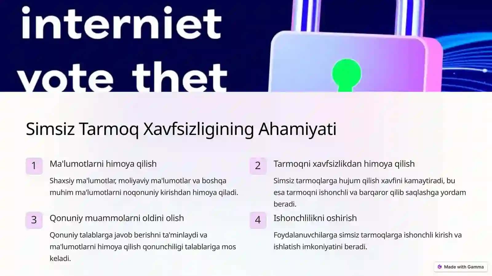 Simsiz Tarmoq Xavfsizligi 2