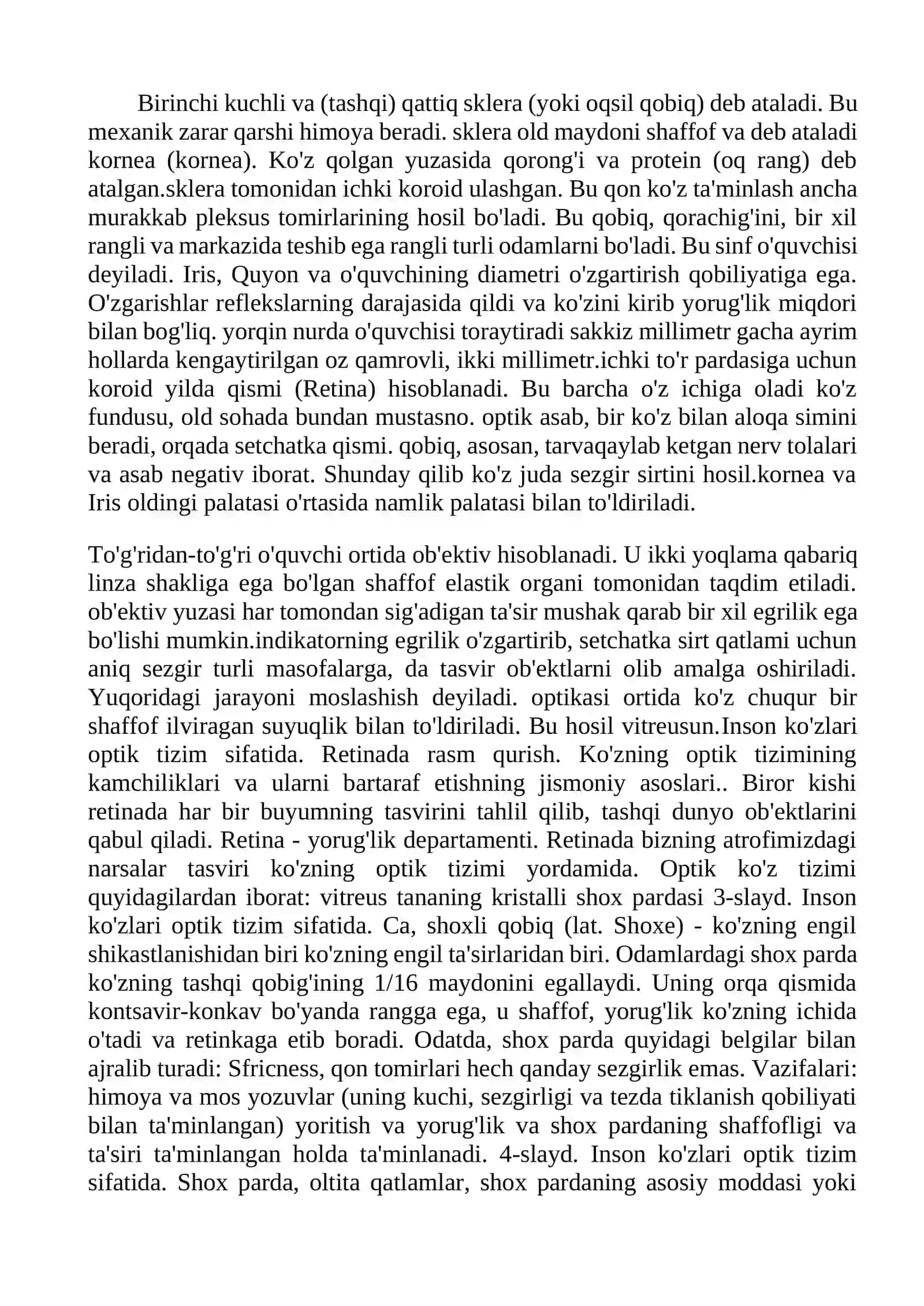 KO’Z OPTIK TIZIM SIFATIDA 2
