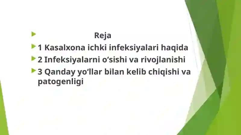 Kasalxona ichi infeksiyalarni kelib chiqishi uchun havoning bakterial ifloslanganligining ahamiyati 2