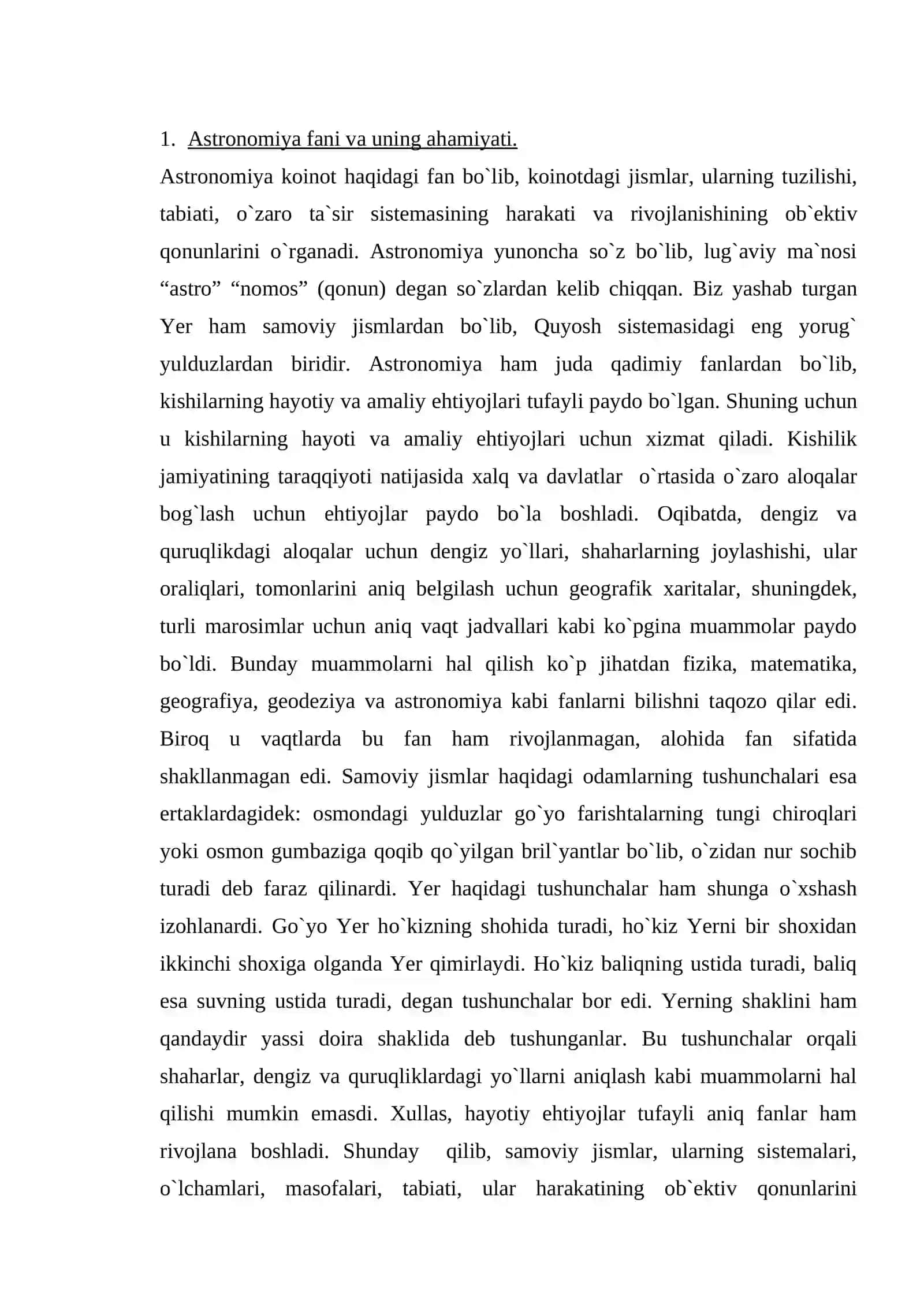 Ulug`bekning astronomiya sohasida olib borgan tadqiqot ishlari 2