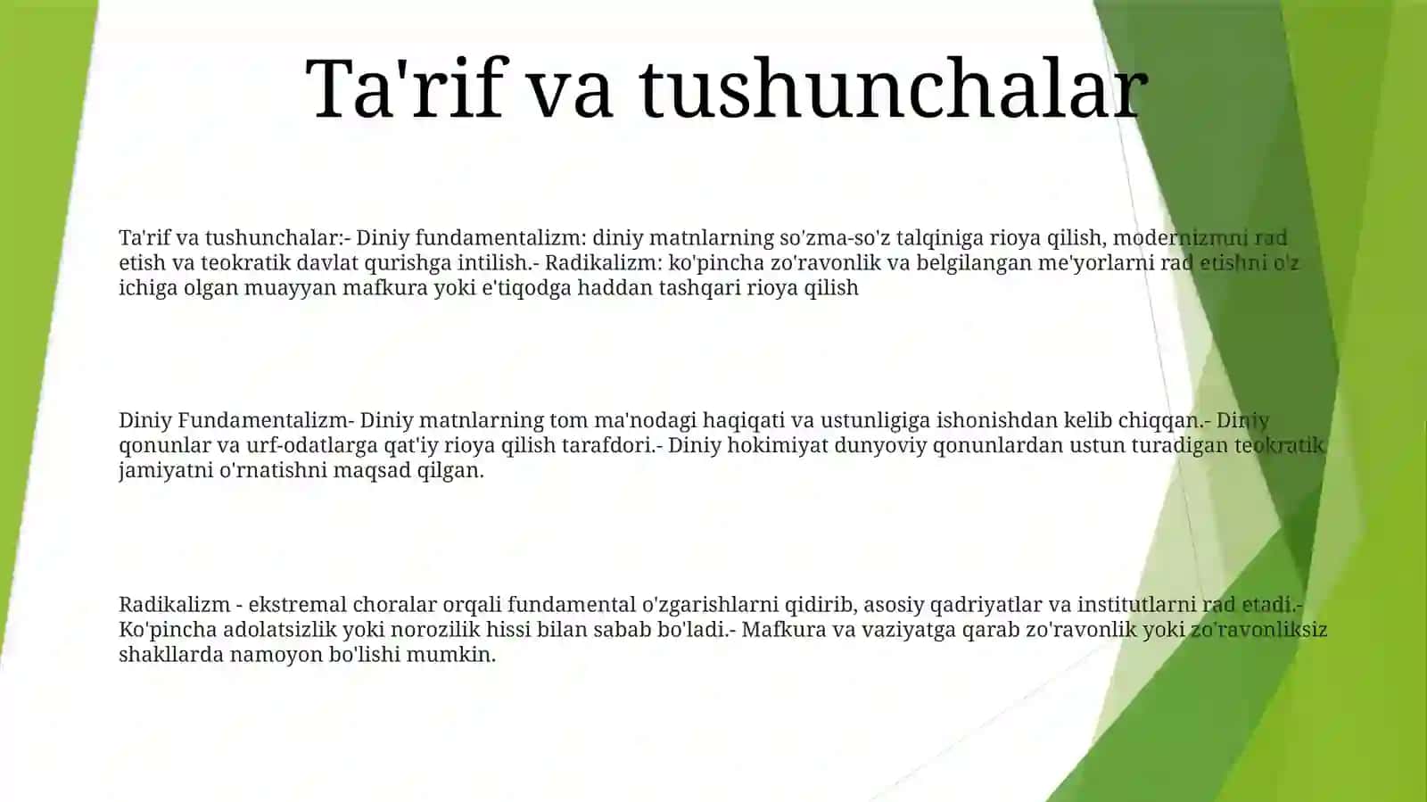 Diniy Fundamentalizm, Radikalizm Va Terrorizm Havfsizlikka Tahdid 2