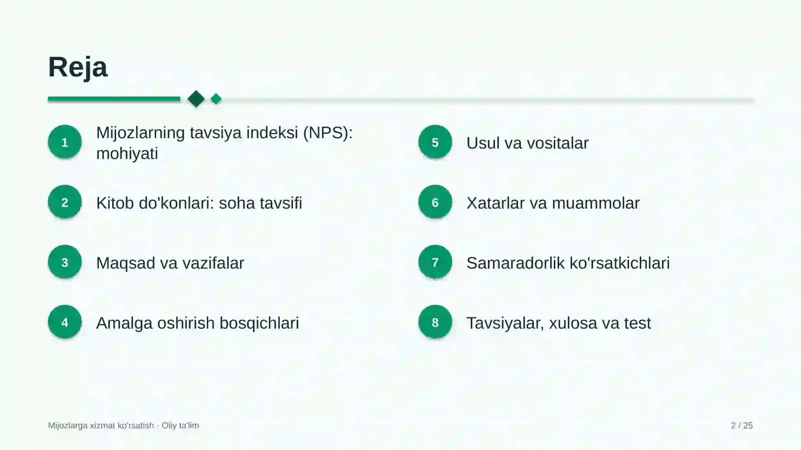 Kitob do'konlarida mijozlarning tavsiya qilish indeksini o'lchash 2