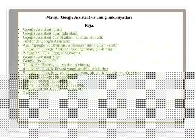 Google Assistant va uning imkoniyatlari 2