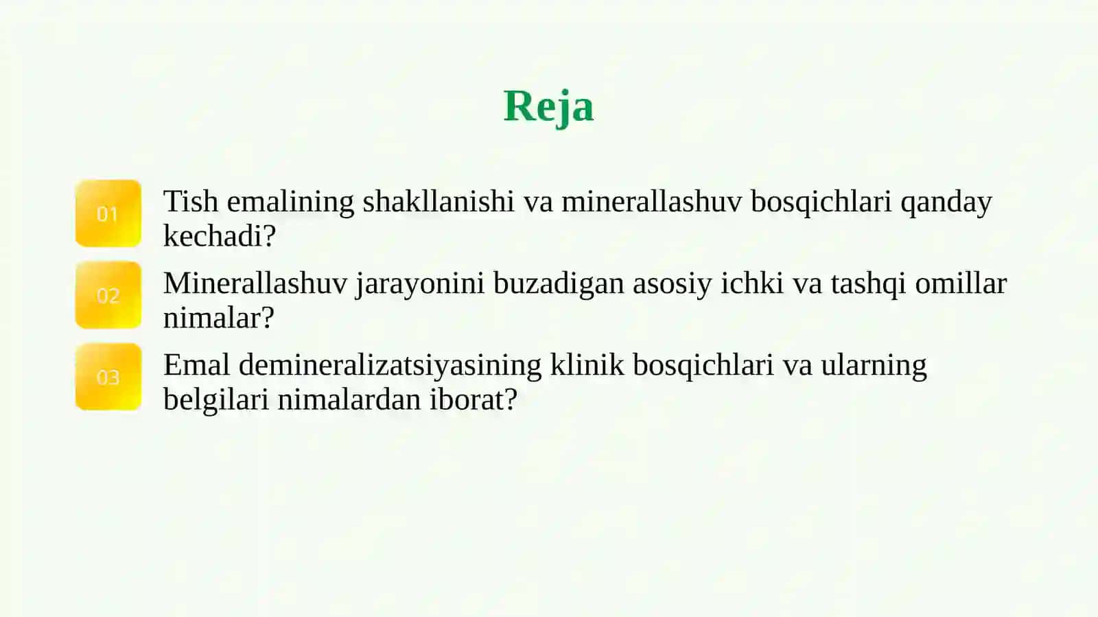 Tish emalining shakllanishi va minerallashuv bosqichlari 2