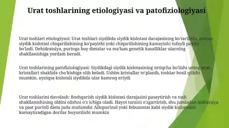 Urat Toshlarini Shakllantirish Va Davolash Usullari 2