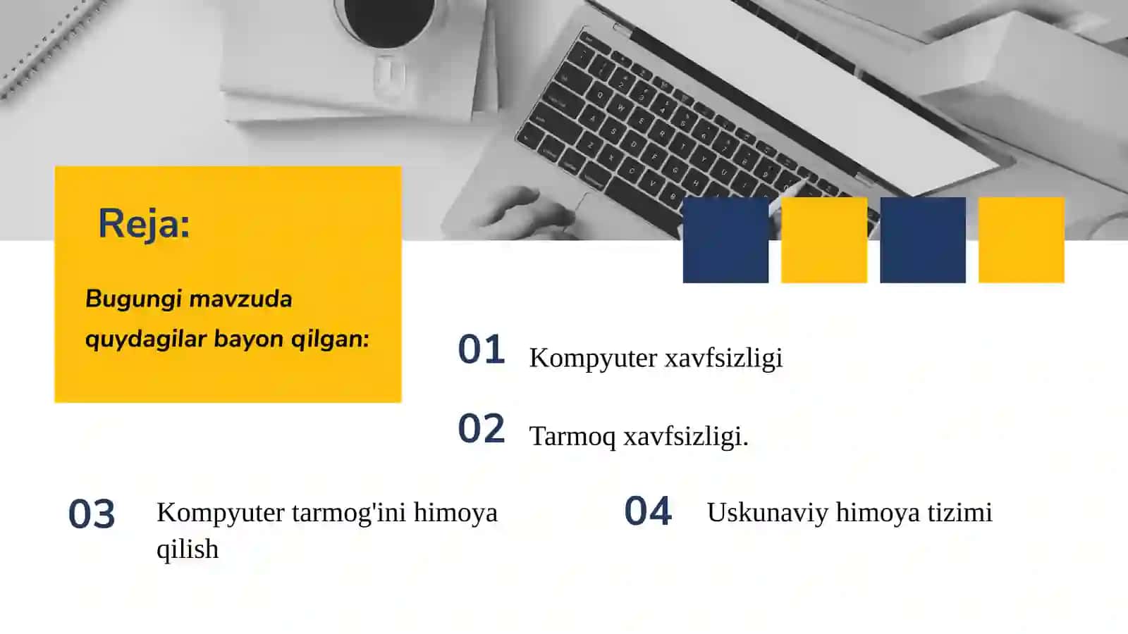 KOMPYUTER TARMOG'I XAVFSIZLIGI ASOSLARI 2