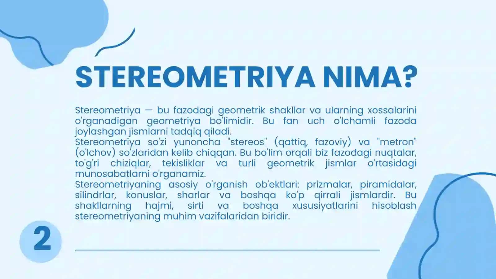 Stereometriya 2