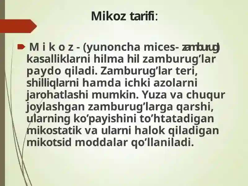 Zamburug'ga oid Vositalar 2