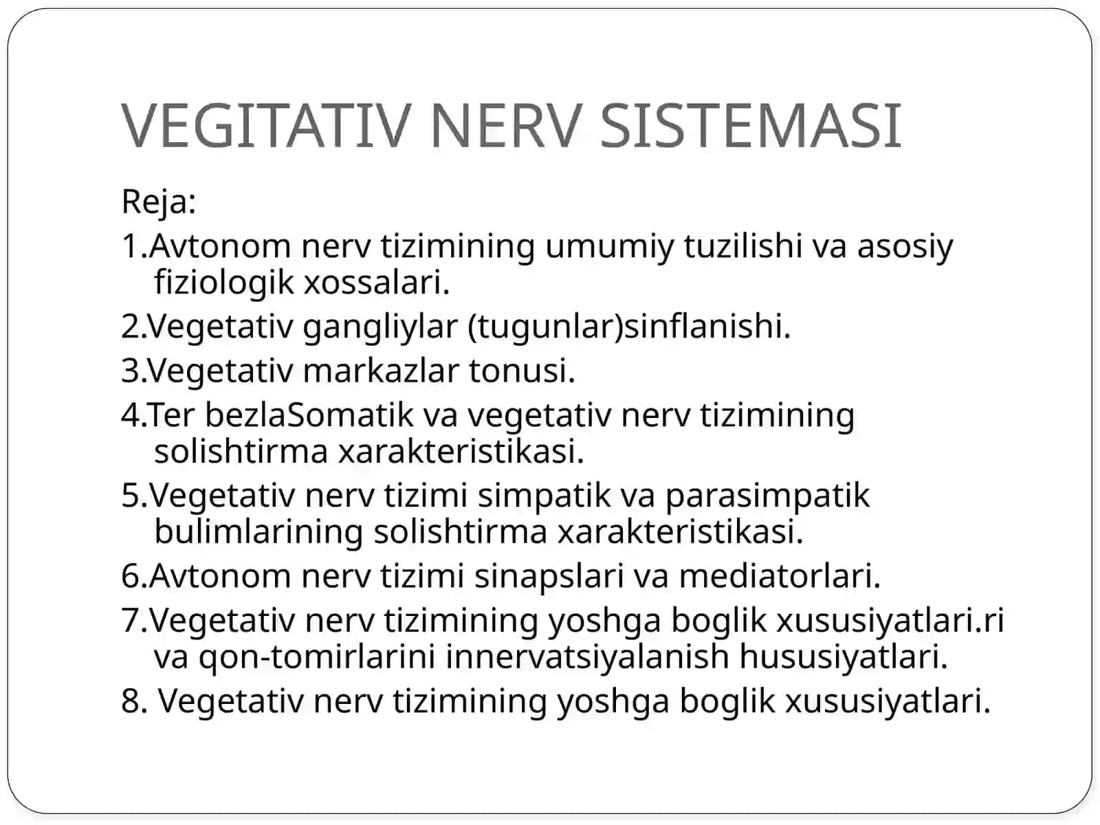 VEGITATIV NERV SISTEMASI 2