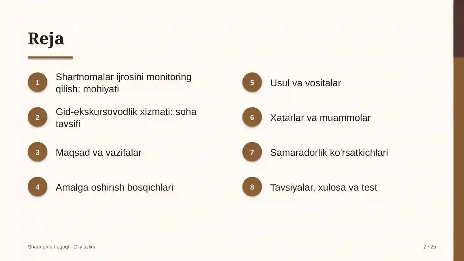 gid ekskursovodlik xizmatida shartnomalar ijrosini monitoring qilish 9034 2