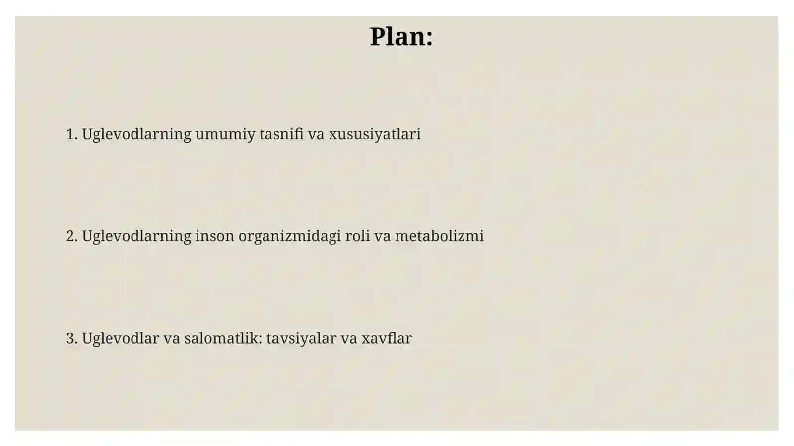Oziq ovqat mahsulotlari tarkibidagi uglevodlar ularni umumiy tasnifi va inson organizmidagi ahamyati 2