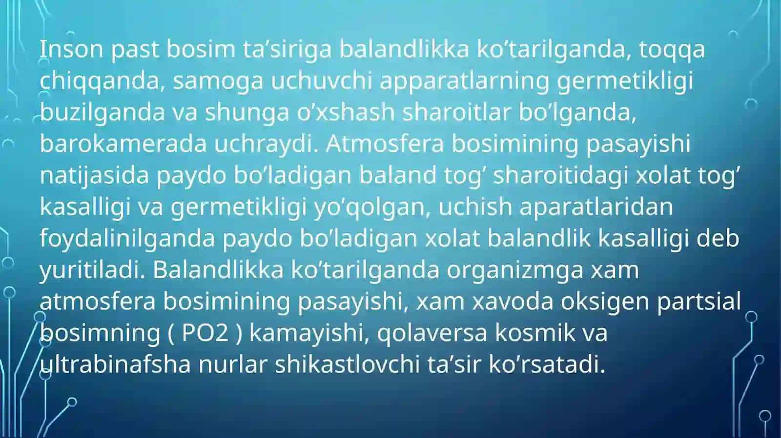 Inson organizimiga yuqori va past bosim tasiri 2