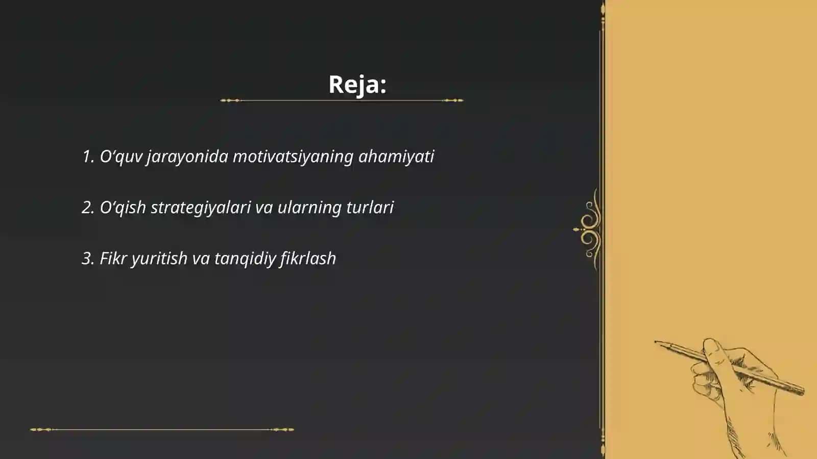 Oʻqish va oʻrganish jarayonlari tafsiri oʻquv jarayonida ularning oʻzaro bogʻliqligi 2