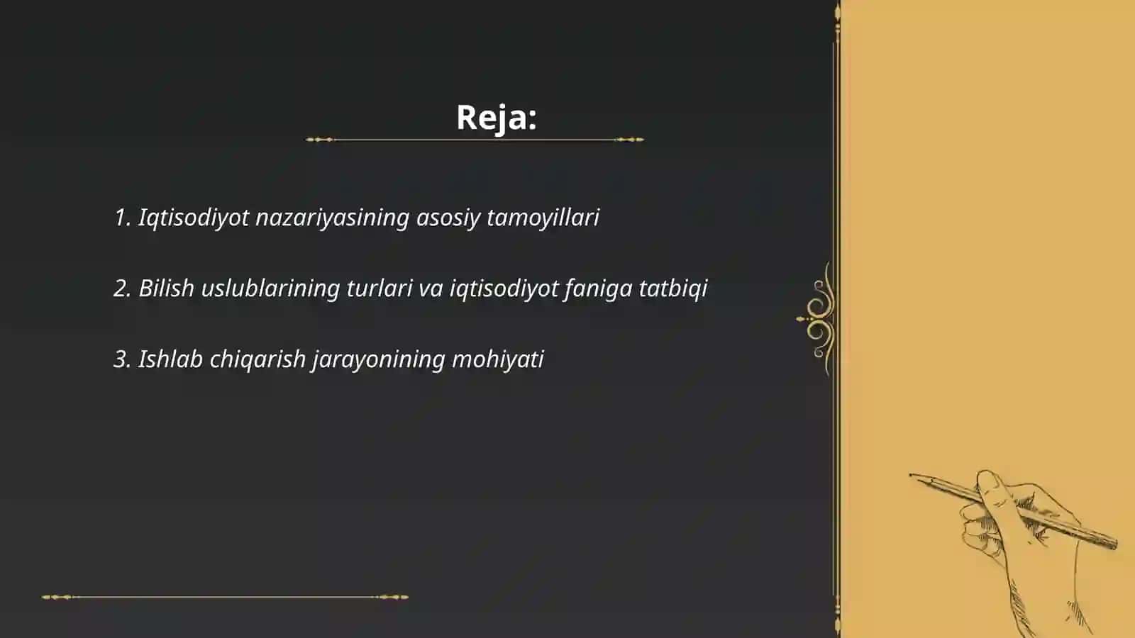 Iqtisodiyot nazariyasi fanining pregrmenti va bilish uslublari 2