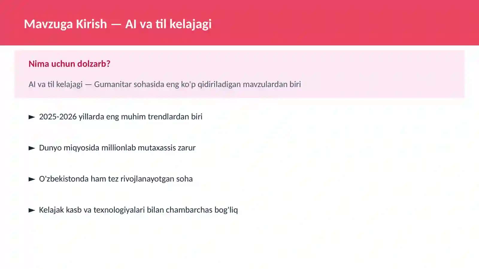 AI va til kelajagi 2