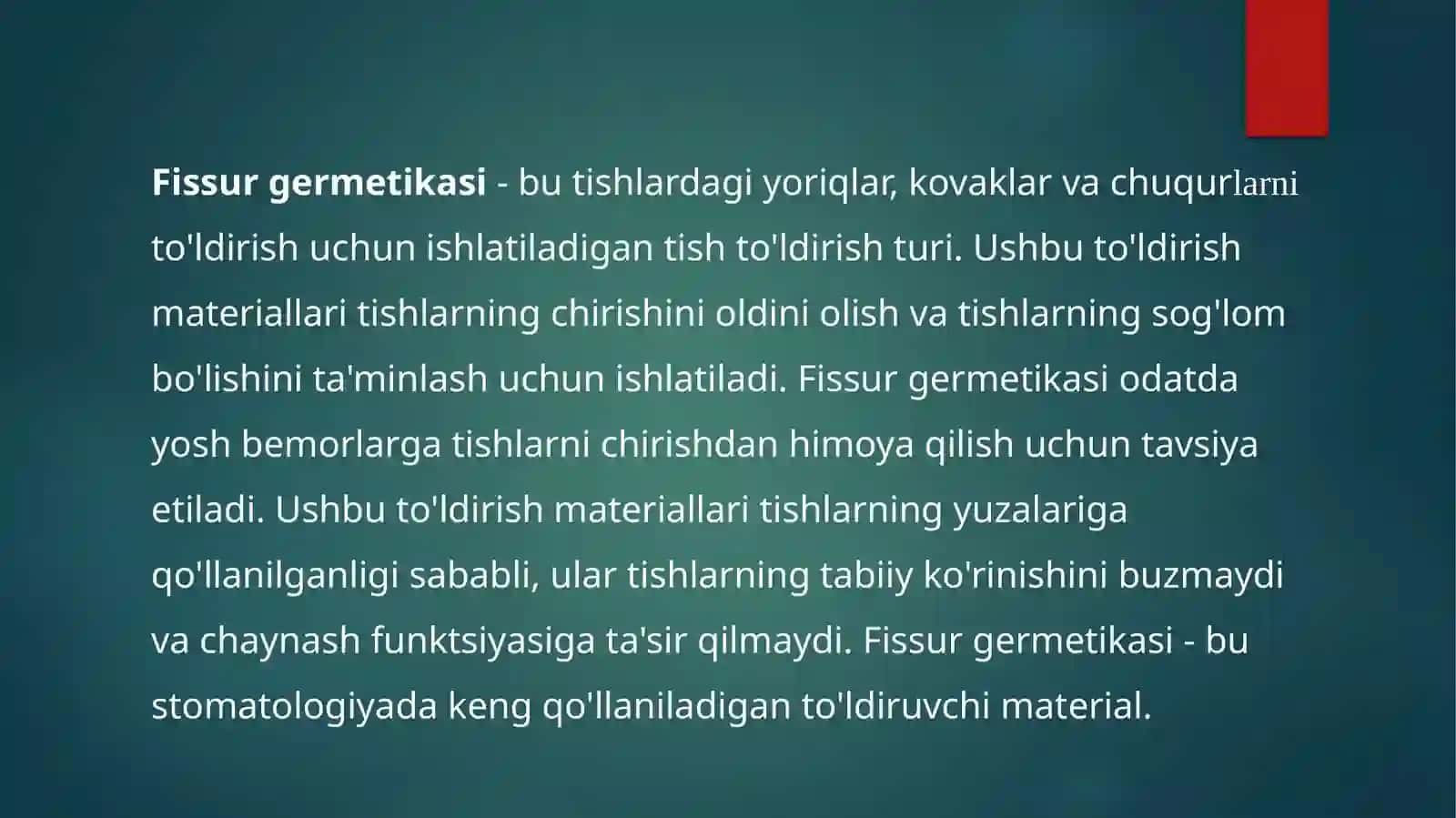Fissur Germetiklar. 2