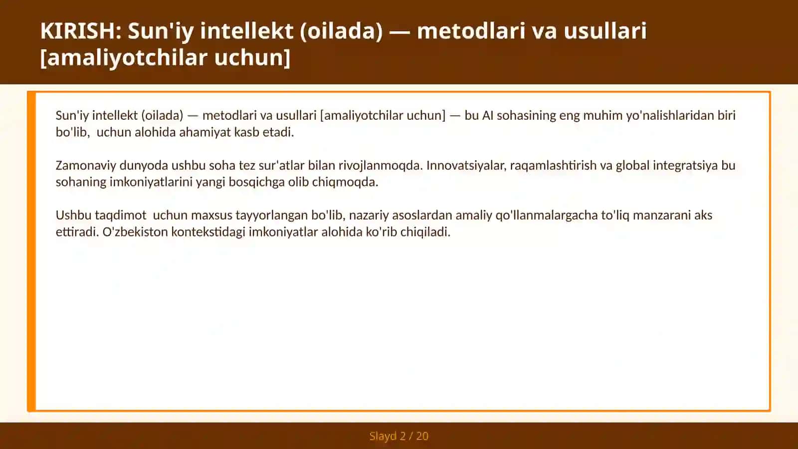 Sun'iy Intellekt (Oilada) - Metodlari va Usullari [Amaliyotchilar Uchun] 2