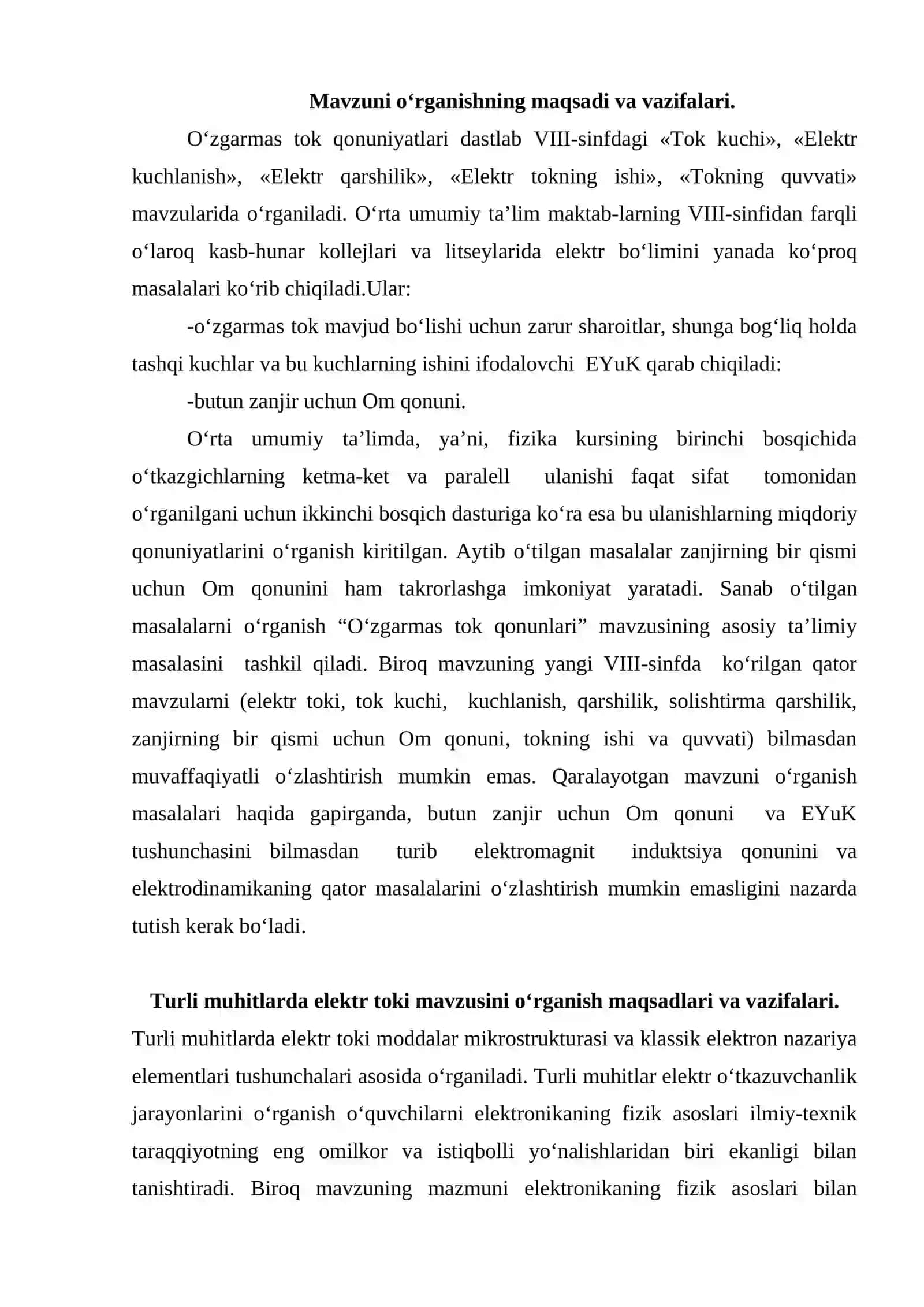 O‘zgarmas elektr toki qonunlari 2