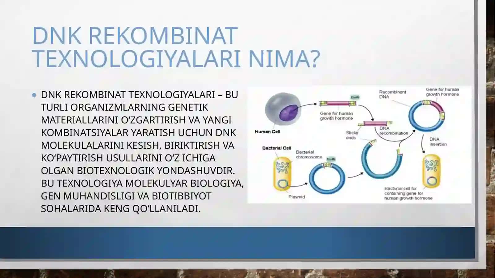 Tibbiyotda DNK rekombinatlarining qo'llanilishi 2
