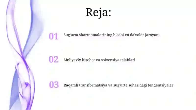 Sug'urta shartnomalarining hisobi 2