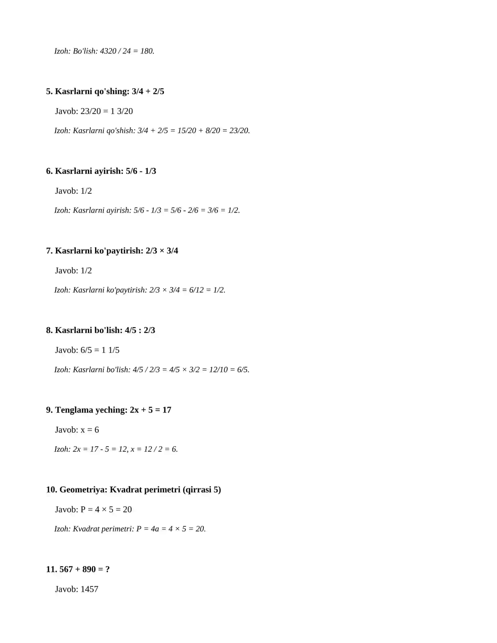5-sinf-SINF MATEMATIKA FANIDAN NAZORAT ISHI 2
