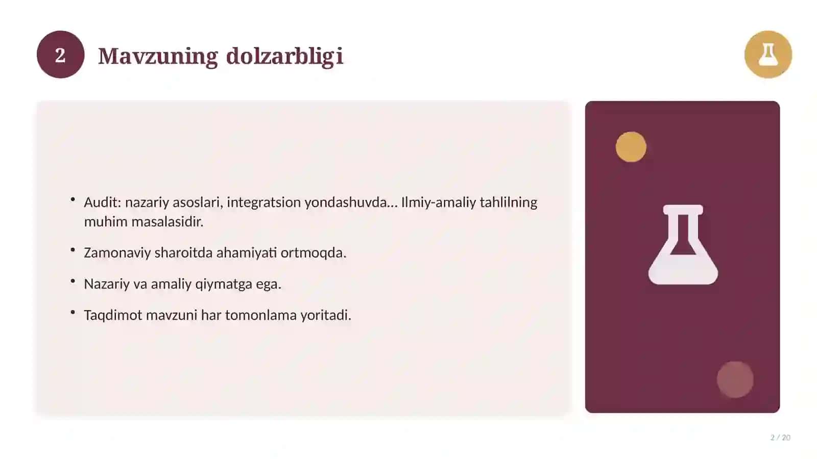 Audit: nazariy asoslari, integratsion yondashuvda 2