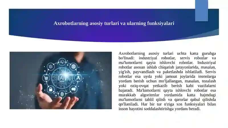 Axrobot xossalari 2
