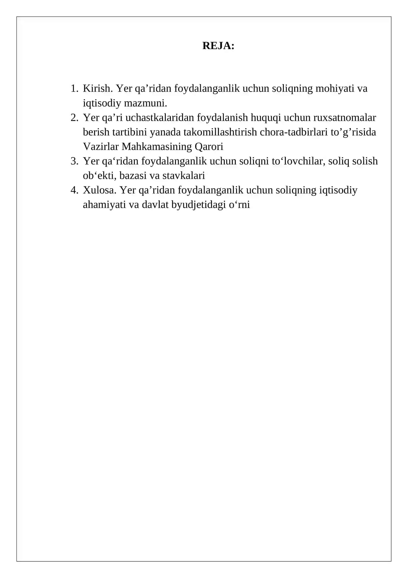 Yer qa’ridan foydalanganlik uchun soliq 2