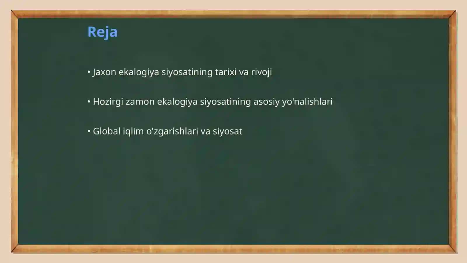 Jaxon ekalogiya siyosatining asosiy yo'nalishlari 2