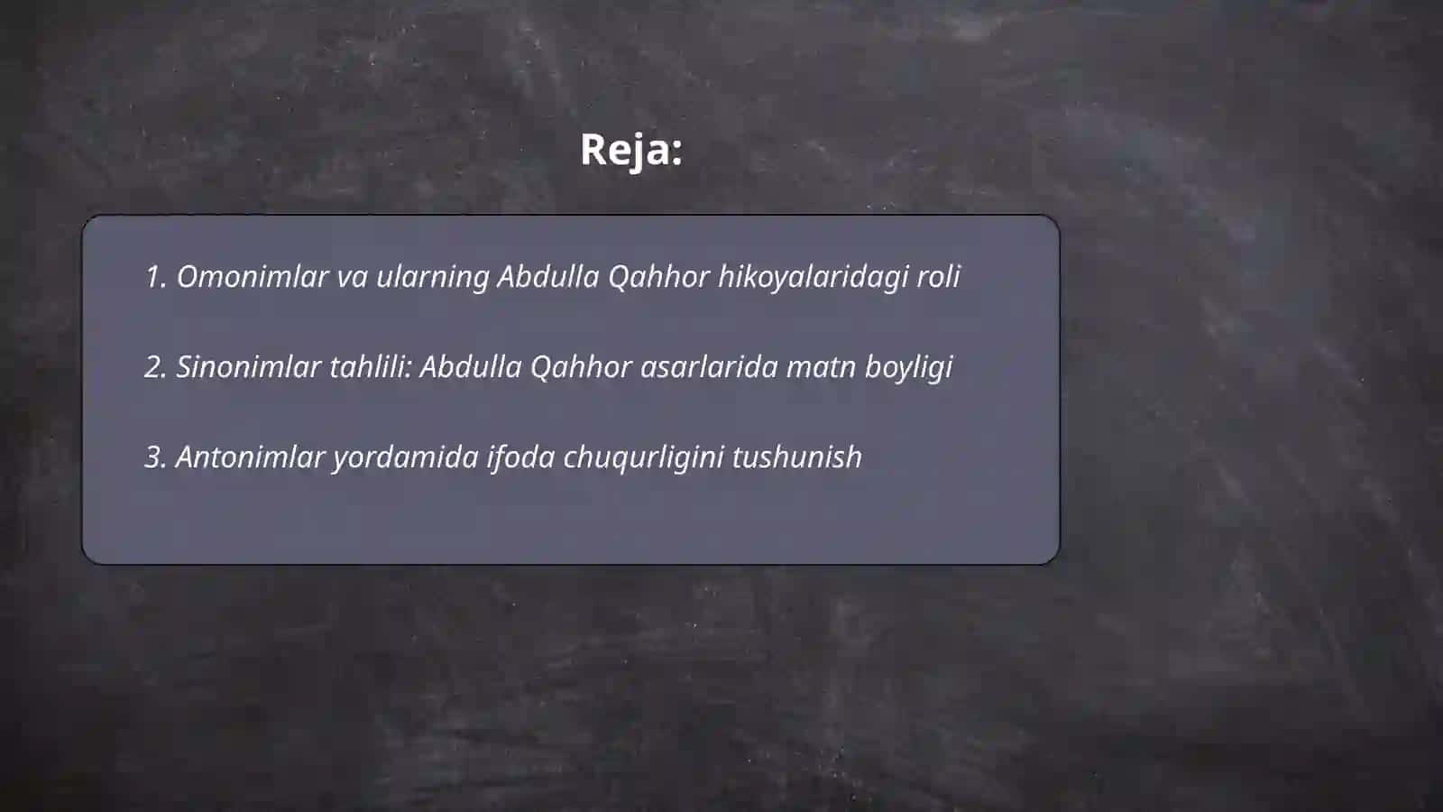 Abdulla Qahhor hikoyalari asosida omonim, sinonim, antonim lug'atlarni tuzish 2