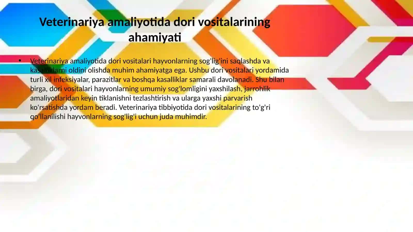 Veterinariya amaliyotida qollaniladigan dori vositalari 2